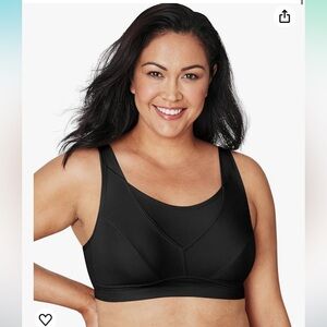 Playtex Wirefree Bra Secrets Bounce Control Cool Comfort Adjustable Black